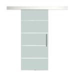 HOMCOM Puerta Corredera Cristal Puerta Deslizante de Vidrio Puertas de Interior Puerta de Granero Estilo Granero 75x210cm(c-1)