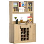 HOMCOM Armario Alacena de Cocina Buffet Aparador Organizador con 7 Estantes y un Cajón Extraíble 4 Puertas con Baldas Ajustables 101x39x180 cm Blanco(c-2)