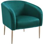 HOMCOM Silla de Comedor Vintage Tapizada de Suave Terciopelo Silla de Ocio para Sala de Estar con Respaldo Curvo y Patas Doradas 68x54x84 cm Verde(c-2)