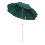 Outsunny Sombrilla de Playa Diámetro de Ø200 cm con Techo Inclinable Poste Desmontable y Pincho Inferior para Jardín Verde(c-2)