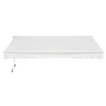 Outsunny Toldo Manual Plegable de Aluminio de 400x250cm con Manivela para Patio Balcón Jardín y Terraza Tela de Poliéster 280g/m² Color Verde Oscuro(c-4)