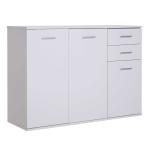HOMCOM Armario Gabinete Mueble Organizador de Almacenaje Multiusos de Comedor Salón con Puertas y Cajones 106x35x76cm