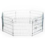 PawHut Parque de Juegos para Mascotas Jaula Plegable para Perros de 6 Paneles para Jardín Patio Interior y Exterior Ø120x66 cm Multicolor(c-1)