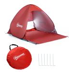Outsunny Tienda de Campaña Pop-Up Instantánea y Portátil con Ventanas tipo Refugio para Playa Picnic y Camping con Protección Solar UV 200x150x115cm Rojo(c-3)