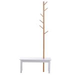 HOMCOM Perchero de Pared de Bambú Estante Toallero de Pared 4 Ganchos para Entrada Salón Baño Pasillo Dormitorio 50x17x20cm Carga 5kg(c-3)