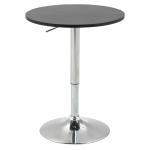 HOMCOM Mesa de Bar Regulable en Altura con Base Redonda y Antideslizante para Cocina Comedor Ø60x69-93 cm Negro