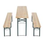 Outsunny Conjunto de Muebles para Jardín Muebles Cervecería Multiuso para 4-6 Personas Conjunto de Mesa y 2 Bancos Plegables para Picnic Cerveza Camping Picnic Exterior