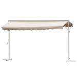 Outsunny Toldo de Pie Independiente 295x294x250 cm con Manivela Doble Cara Ángulo Ajustable Portátil Protección Solar para Jardín Terraza Patio Beige(c-2)