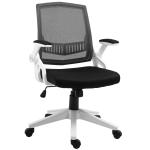 Vinsetto Silla de Oficina Ergonómica Silla Escritorio Giratoria Basculante con Altura Ajustable Reposabrazos Abatibles Soporte Lumbar y Respaldo Transpirable 61x61x94-104 cm Negro
