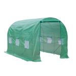 Outsunny Invernadero de Jardín 600x300x200 cm Tipo Túnel para Cultivo Plantas Verduras con 8 Ventanas Transpirables y Puerta Enrollable con Cremallera Acero Blanco(c-3)