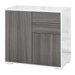 HOMCOM Aparador Auxiliar con 2 Puertas 2 Cajones y Estante Ajustable Apertura a Presión Mueble Organizador de Almacenaje para Dormitorio Salón 79x36x74 cm Blanco(c-2)