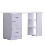 HOMCOM Mesa de Ordenador Escritorio para Hogar Oficina 3 Cajones 3 Estantes Mobiliario de Oficina 120x49x72cm(c-1)
