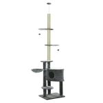 PawHut Árbol Rascador para Gatos de Múltiples Niveles con Cuevas Escaleras Juguetes Colgantes Camas Centro Actividades Sisal 50x50x170 cm Beige(c-4)