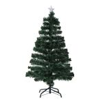 HOMCOM Árbol de Navidad Artificial con fibra óptica Φ60x120cm + 16 LED de 3 Colores perfecto para Decoración Navidad(c-1)