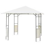Outsunny Cenador de Jardín 295x295x265cm Pabellón con 4 Cortinas Laterales Extraíbles de Cremallera 8 Orificios de Drenaje y Doble Techo Beige(c-4)