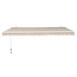 Outsunny Toldo Manual Plegable de Aluminio de 2,95x2,5m para Exterior con Ángulo Ajustable y Manivela para Patio Balcón Jardín Terraza Color Crema