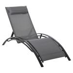 Outsunny Set de 2 Tumbonas con Mesita Plegable de Ratán para Jardín Exterior Silla de Terraza con Cojines Acolchados Cubierta Impermeable Marrón(c-4)