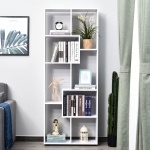 HOMCOM Estantería Moderna Vertical Diseño de Librería con 8 Estantes E1 Tablero de Partículas 70x24x178cm Blanco
