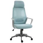 Vinsetto Silla de Oficina Ergonómica Silla de Escritorio Basculante Ajustable en Altura con Respaldo 5 Ruedas 64x55x116-126 cm Negro(c-1)