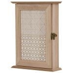 HOMCOM Caja Llavero de Pared tipo Armario de Madera para Llaves con 6 Ganchos Estilo Vintage - 20x6.5x26.5cm