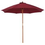 Outsunny Sombrilla de Jardín Ø300x250cm con Luces LED y Panel Solar Manivela Ángulo Ajustable en 3 Posiciones Parasol para Patio Terraza Piscina Café(c-1)