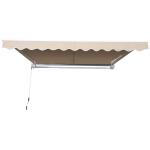 Outsunny Toldo Manual Plegable de Aluminio 3,5x2,5m Toldo Patio Balcón Terraza con Manivela Impermeable Protección Solar UV para Jardín Exterior Aluminio Acero Tela de Poliéster Color Gris(c-3)