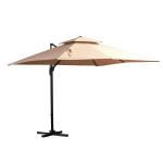 Outsunny Sombrilla Parasol con Poste Desmontable de Madera Ángulo Ajustable Ventilación Sistema de Polea para Exterior Jardín Patio Piscina Terraza Ø257x253 cm Verde Oscuro(c-2)