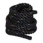 HOMCOM Cuerda de Batalla Ø38 mm Longitud 12 m Battle Rope Formación Battling Power Cuerda Ejercicio Fitness Deporte Crossfit Poliéster Ultra Resistente Negro