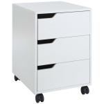 HOMCOM Armario Archivador Móvil para Oficina Cajonera Madera 3 Cajones con Ruedas(2 con Frenos) 40x50x57.5cm