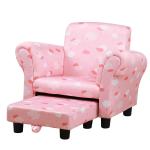 HOMCOM Kids Armchairs Children Sofa with Foot Stool Kids Sofa Durable Polyester Upholstered Cute Cloud Star Pattern Armchair W/Footrest - Blue(c-1)