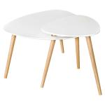 HOMCOM Mesa de Centro Café Mesa Auxiliar de Salón de Forma S con Compartimento Abierto 2 Niveles Diseño Elegante 50x50x50 cm Negro(c-2)