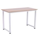 HOMCOM Mesa de Ordenador Escritorio para Hogar con Pies Ajustables 120x60x76cm Roble y Blanco(c-1)