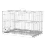 PawHut Jaula para Pájaros 60x41x41cm Pajarera con 2 Perchas y 3 Puertas para Pájaros pequeños Canarios Cotorras de Metal Blanco(c-1)
