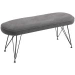 HOMCOM Banco de Cama Otomano Taburete Sofá Acolchado con Patas de Metal Horquilla para Sala de Estar Pasillo Dormitorio 106x35x45 cm Gris