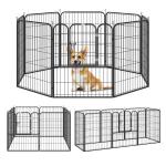 HOMCOM Parque Mascotas Valla 8 Piezas 80x80cm + Puerta Entrenamiento Perros(c-4)