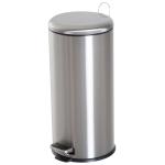 HOMCOM Cubo de Basura con Apertura a Pedal Basurero Automático Cierre Interno Extraíble con Volumen de 30 L Acero Inoxidable Ф29,2x62,9cm