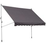 Outsunny Toldo Manual Retráctil para Exterior 300x150x170-280 cm Toldo Enrollable Altura Ajustable con Manivela Protección Solar para Terraza Balcón Jardín Amarillo(c-1)