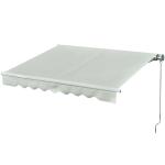Outsunny Toldo Manual Retráctil con Manivela 250x200 cm de Aluminio Ángulo Ajustable Protección Solar para Ventanas Puertas Balcón Exterior Crema