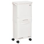 HOMCOM Cubos de Basura Extraíbles para Cocina 3 Contenedores de Reciclaje 1x20L y 2x10L Clasificación de Residuos Metal y Plástico 48x34,2x41,8 cm Gris(c-2)