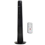 HOMCOM Ventilador Torre con Mando a Distancia y 3 Ajustes de Velocidad de su Ventilador Oscilante en 70 grados Diámetro 27x92cm Negro(c-2)