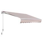 Outsunny Toldo con Brazo Plegable 3x2m Toldo Manual con Manivela Retráctil Ángulo Ajustable Aluminio Protección Solar para Puerta Ventanas Balcón Beige