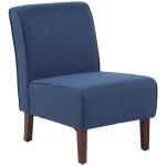 HOMCOM Butaca Sillón de Comedor Salón sin Brazos Silla Individual con Asiento Acolchado y Patas de Madera 57x76x83,5 cm Azul(c-1)