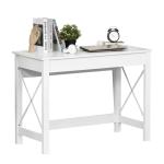 HOMCOM Mesa de Ordenador PC 137x55x92cm Despacho Escritorio Oficina Escuela Estanteria Madera 2 Colores (Roble+Blanco)(c-1)