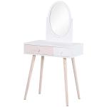 HOMCOM Tocador con Espejo LED Iluminado Mesa de Maquillaje con 3 Cajones y 2 Estantes Sensor Táctil para Dormitorio Marco Metálico Dorado 90x40x125 cm Blanco(c-1)