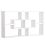 HOMCOM Estantería de Pared con 4 Ganchos 3 Compartimentos 1 Estante y Barra Metálica Estilo Moderno Multiuso para Ropa Llaves Libros 73x20x60 cm Blanco(c-1)