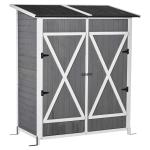 Outsunny Caseta Herramientas 79x49x190 cm Cobertizo Madera Maciza Gabinete Jardín Terraza(c-2)