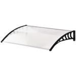Outsunny Tejadillo de Protección 120x90x25 cm para Puertas Ventanas contra Sol y Lluvia Marquesina de Techo Aleación de Aluminio Duradero y Policarbonato Transparente(c-3)