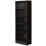 HOMCOM Librería Estantería de 5 Niveles para Libros con 3 Baldas Ajustables Antivuelco Almacenaje para Salón Oficina Estudio 63x29,5x176 cm Wengué oscuro