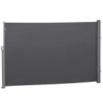 Outsunny Toldo Lateral Retráctil 300x180 cm Pantalla Enrollable Mampara de Privacidad y Protección Solar para Balcón Terraza Color Gris