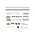 HOMCOM Kit de Herrajes para Puerta Corredera 200 cm Guía de Puerta Corrediza Riel Madera Accesorios Aleación de Aluminio Marrón